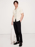 Ribbed-Stripe Cotton Resort Shirt