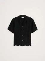 Standard-Fit Embroidered Tencel™-Linen Resort Shirt