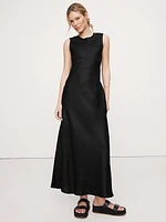 Backless Linen Maxi Dress