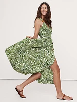 Cotton Poplin Wrap Maxi Dress
