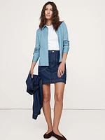Silky Cotton Long-Sleeve Button-Down Shirt