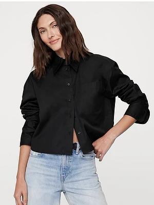 The Boxy Crop Denim Shirt