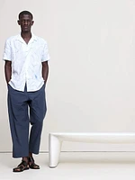 Standard-Fit Embroidered Linen Resort Shirt