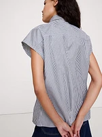 Oversized Cotton Poplin Asymmetrical Tunic