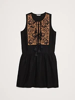 Embroidered Tencel™-Linen Mini Dress