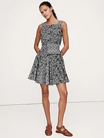 Cotton Poplin Mini Dress with Belt Bag