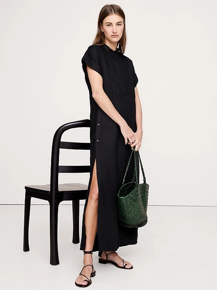 Linen Kaftan Maxi Dress