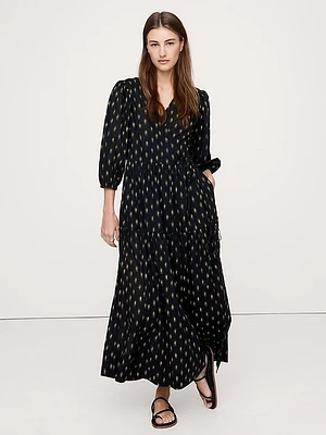 Cotton Wrap Maxi Dress