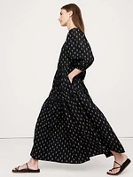 Cotton Wrap Maxi Dress