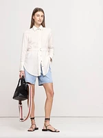 Linen Belted Tunic Shirt
