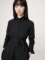 Cotton Poplin Belted Tunic Shirt