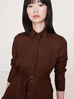 Linen Belted Tunic Shirt