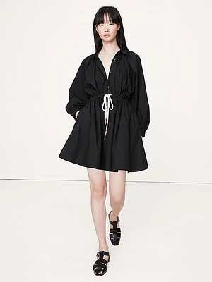 Cotton Poplin Mini Shirtdress