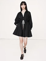 Cotton Poplin Mini Shirtdress