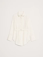 Linen Belted Tunic Shirt