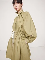 Cotton Poplin Mini Shirtdress