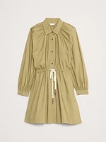 Cotton Poplin Mini Shirtdress