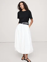 Oversized Cotton-Silk Crew-Neck T-Shirt