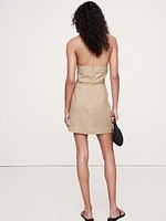 Linen Halter Cut-Out Mini Dress