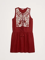 Embroidered Tencel™-Linen Mini Dress