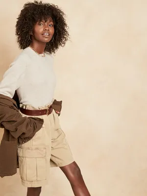 Petite Aire Crew-Neck Sweater