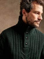 Cable-Knit Mock-Neck Sweater