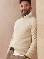 Italian Wool-Blend Crew-Neck Sweater