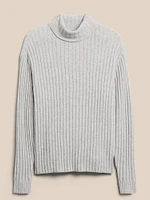 Italian Wool-Blend Ribbed Turtleneck Sweater