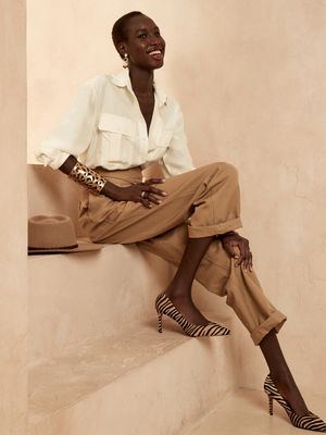 Petite Silk Utility Shirt