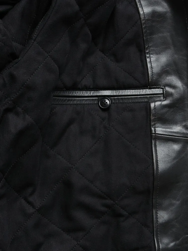 BR ARCHIVES Leather Aviator Jacket