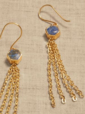 Lapis Tassel Earrings | Aureus + Argent