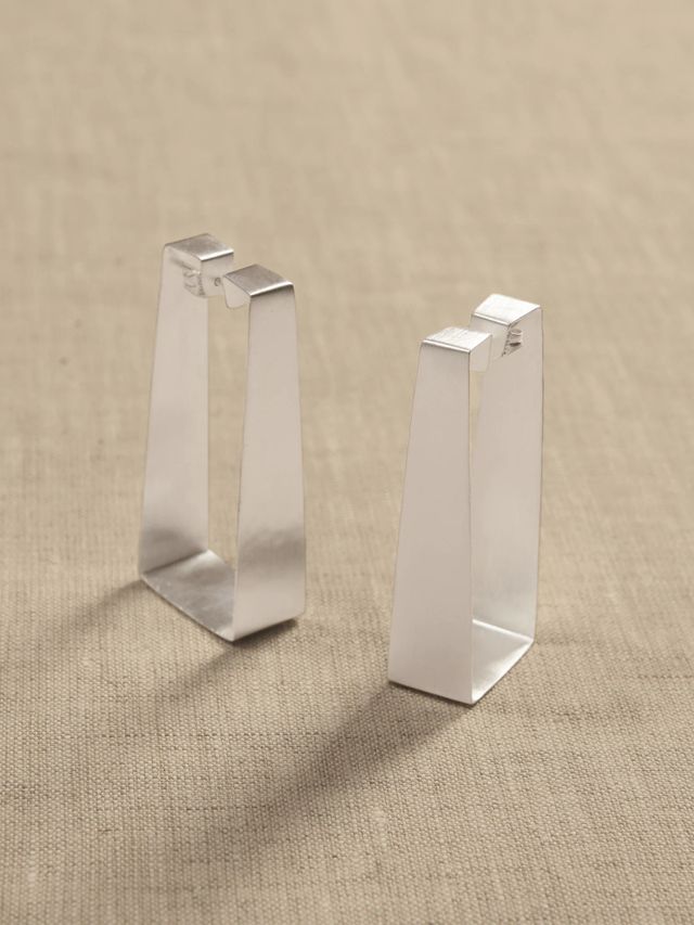 Rectangular Wide Hoop Earrings | Aureus + Argent