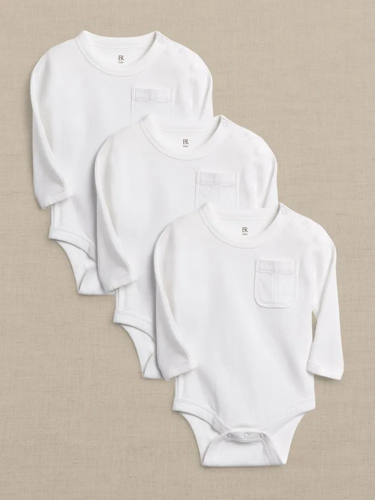 Essential SUPIMA® Long-Sleeve Bodysuit 3-Pack for Baby