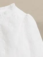 ROBE EN RAMIE À BRODERIE ANGLAISE POUR BÉBÉ