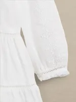 ROBE EN RAMIE À BRODERIE ANGLAISE POUR BÉBÉ