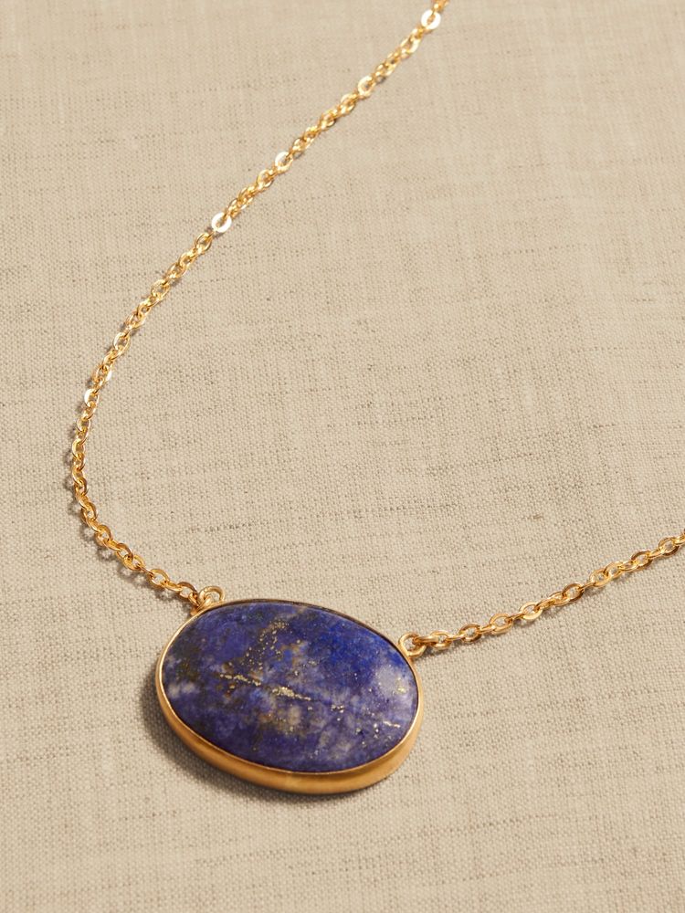 Mykonos Lapis Pendant Necklace by Aureus + Argent