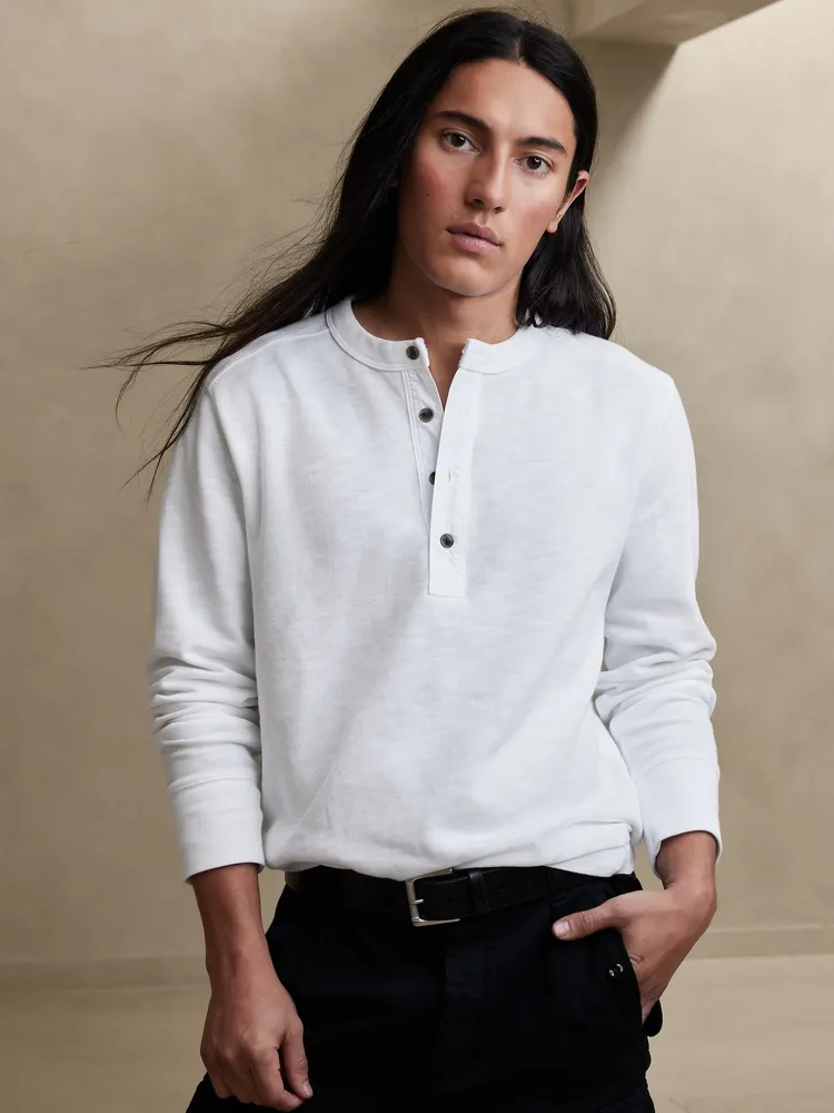 Softest Double-Knit Henley T-Shirt