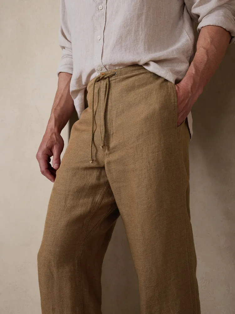 Gap mens straight linen pants khaki  Brands For Less