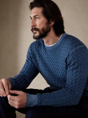 Wool-Cashmere Cable Sweater