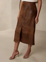 BR ARCHIVES Leather Walking Skirt
