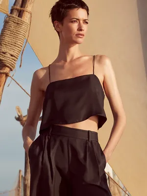 Arabella Silk Cropped Tank Top