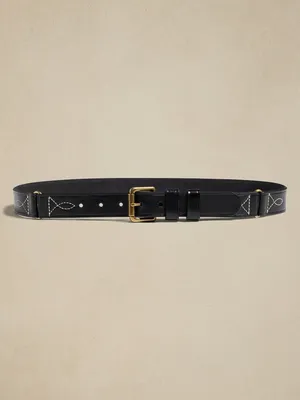 Mesa Embroidered Leather Belt