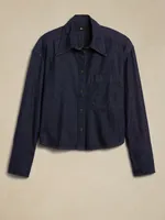 The Boxy Cropped Denim Shirt