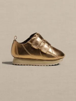 Chaussures de sport en cuir métallique pour Bébé et Tout-petit
