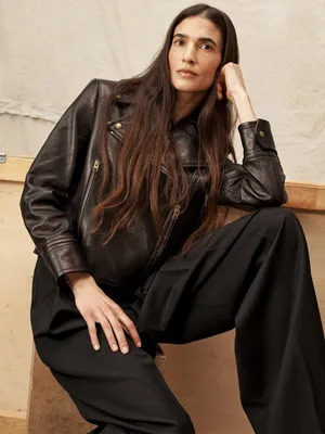Enola Leather Moto Jacket