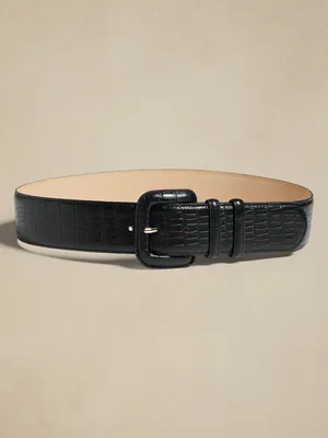 Aurora Embossed Leather Waist Belt