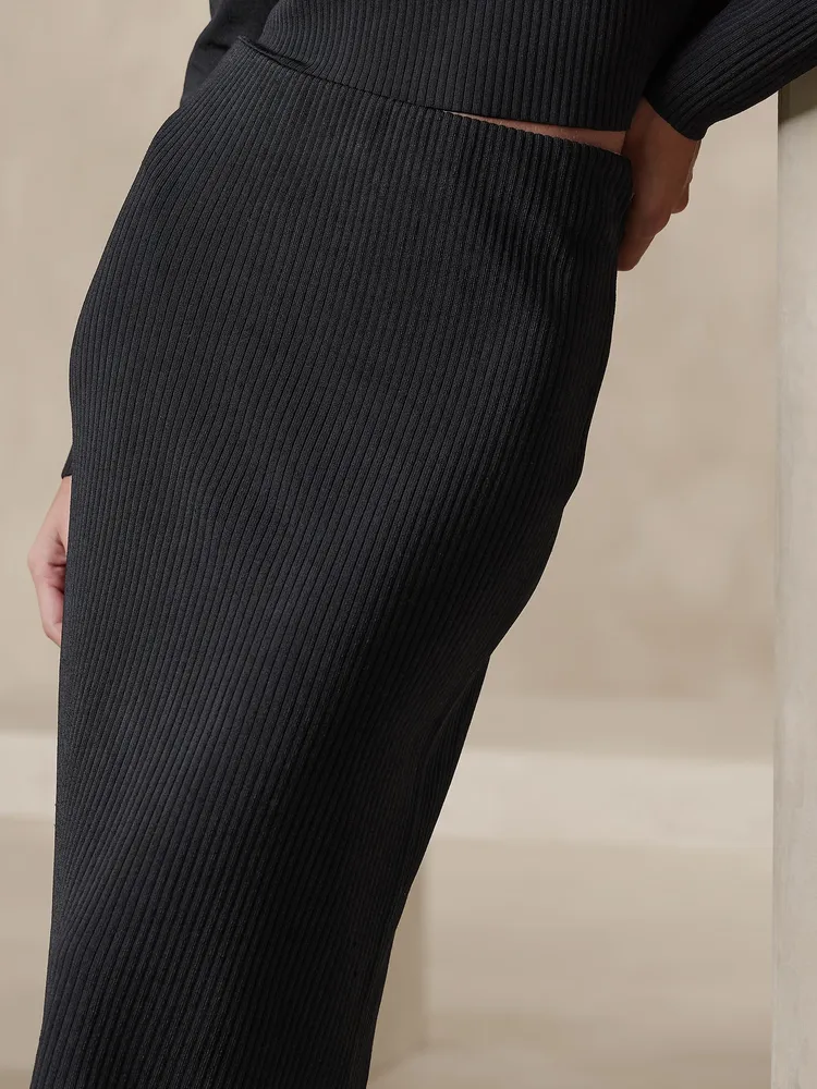 Ula Ribbed Midi Skirt