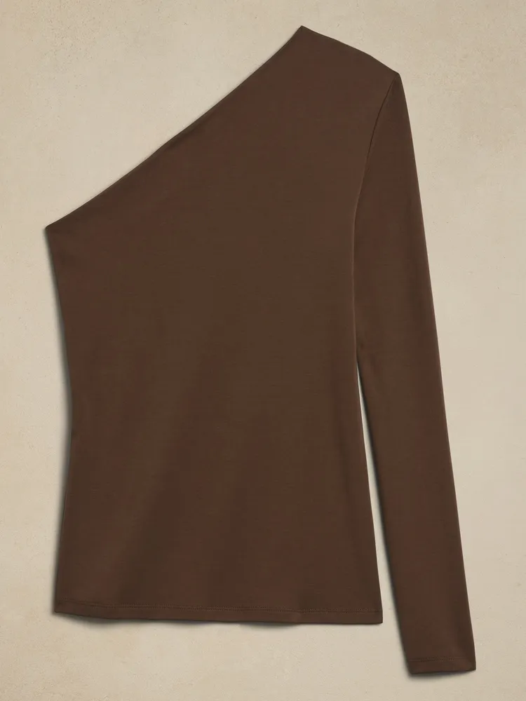 Cotton-Modal One-Sleeve Top