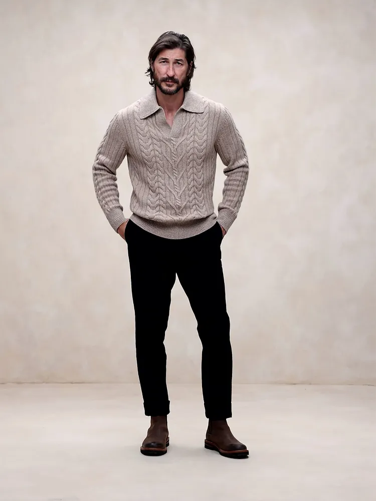 Lucas Wool-Cashmere Cable Sweater