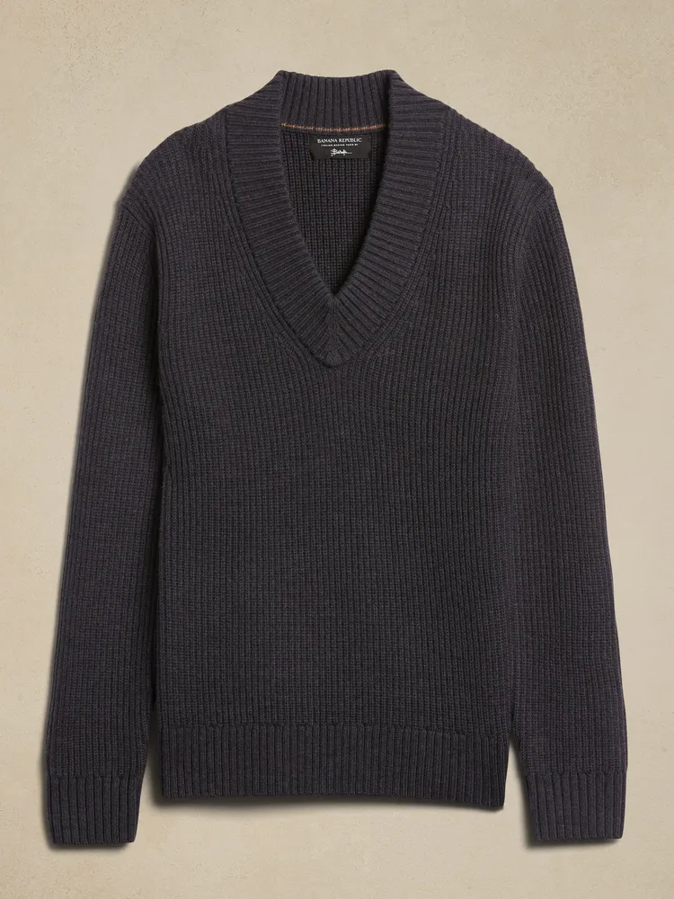 Franco Italian Merino Ribbed Sweater